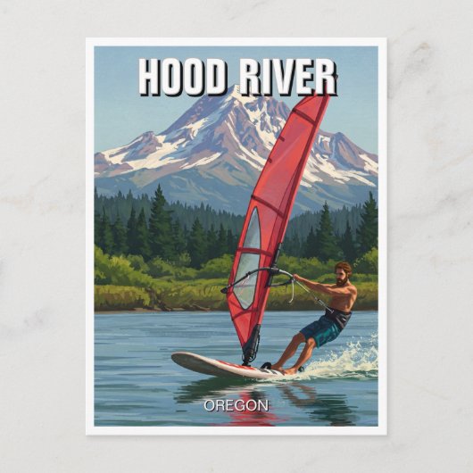 Hood River Windsurfing Oregon Reizen Briefkaart (Voorkant)