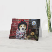 Hood Stove Corgi-kerstkaart Kaart (Voorkant)