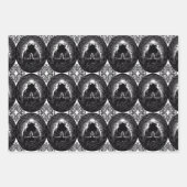 Hooded Figuur in Zwart & Wit Inpakpapier Vel (Voorkant 3)