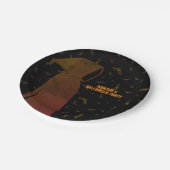 Hooded Grim Reaper Halloween Flying Bats Papieren Bordje (Gekanteld)