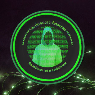 Hooded Hacker Thema Cyber Event - Corporate Custom Papieren Bordje