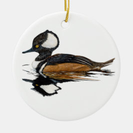 Hooded Merganser keramische Ornament