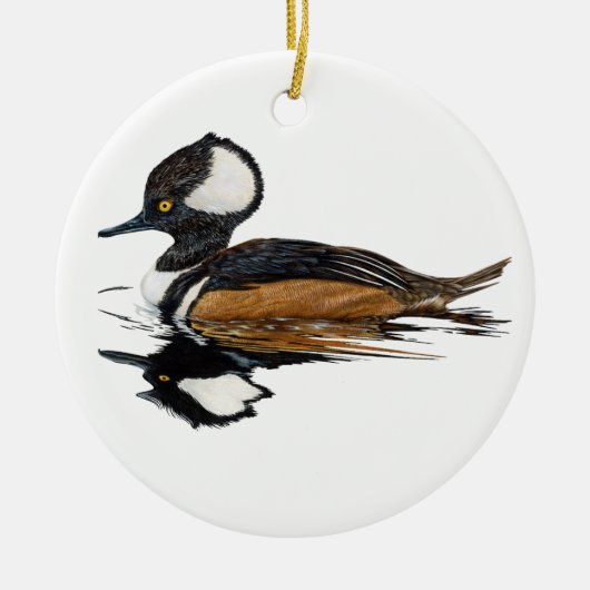 Hooded Merganser keramische Ornament (Voorkant)