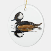 Hooded Merganser keramische Ornament (Links)