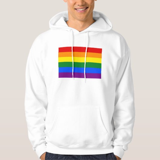 Hooded Sweatshirt met LGBT Rainbow Flag (Voorkant)
