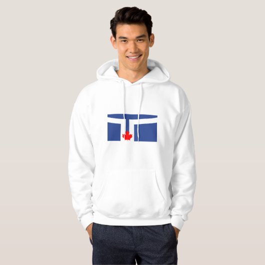 Hooded Sweatshirt with Flag of Toronto, Canada (Voorkant volledig)