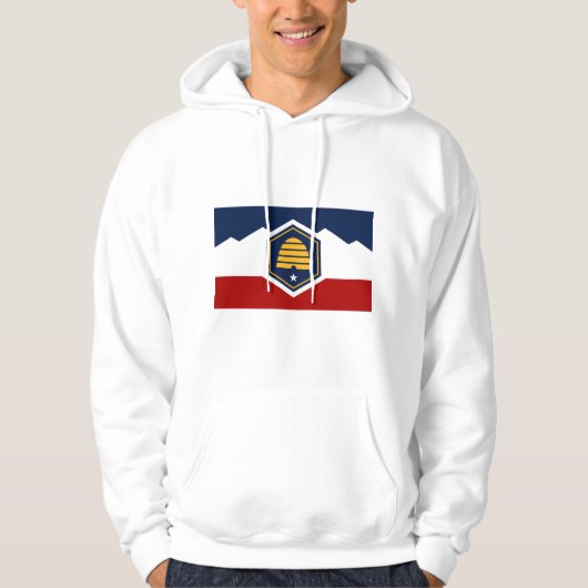 Hooded Sweatshirt with Flag of Utah, USA (Voorkant)