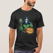 Hooded Villain Skull Mask Flail Halloween T-shirt (Voorkant)