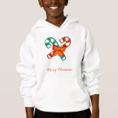 Hoodie - Candy Canes en Bow (v.2) (Voorkant)