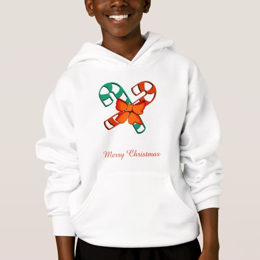 Hoodie - Candy Canes en Bow (v.2) (Voorkant)