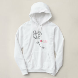 Hoodie Enkele lijn Roos "Hoe zou je leven..."