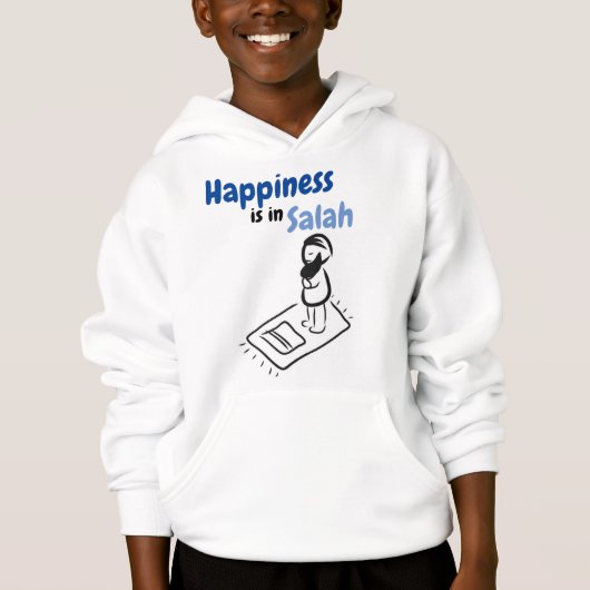 Hoodie "Happiness is in Salah". (Voorkant)