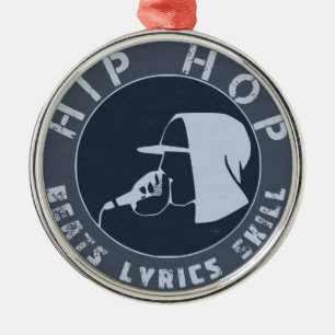 HOODIE IN HOODIE RAPPING OP HET MIC METALEN ORNAMENT