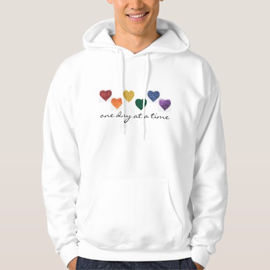 Hoodie - LGBTIQ Regenboog Pride Harten (Voorkant)