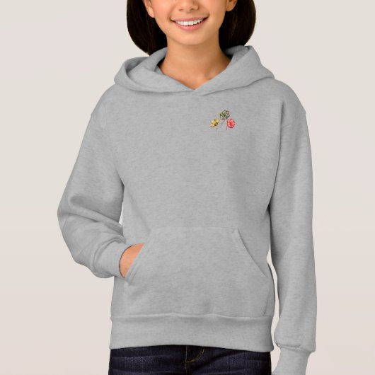 HOODIE MEISJE BLOEM KUNST STIJL (Voorkant)