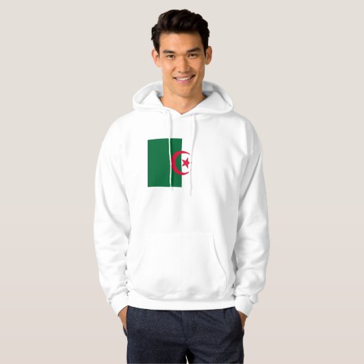 Hoodie met capuchon en vlag van Algerije (Voorkant volledig)