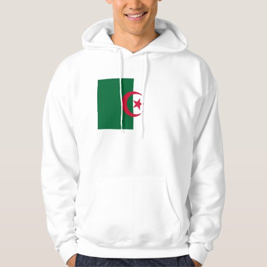 Hoodie met capuchon en vlag van Algerije (Voorkant)