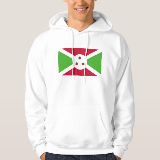 Hoodie met capuchon en vlag van Burundi (Voorkant)