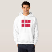 Hoodie met capuchon en vlag van Denemarken (Voorkant volledig)