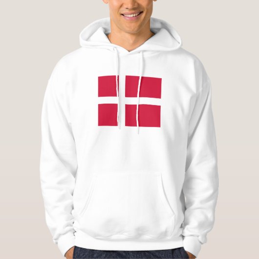 Hoodie met capuchon en vlag van Denemarken (Voorkant)