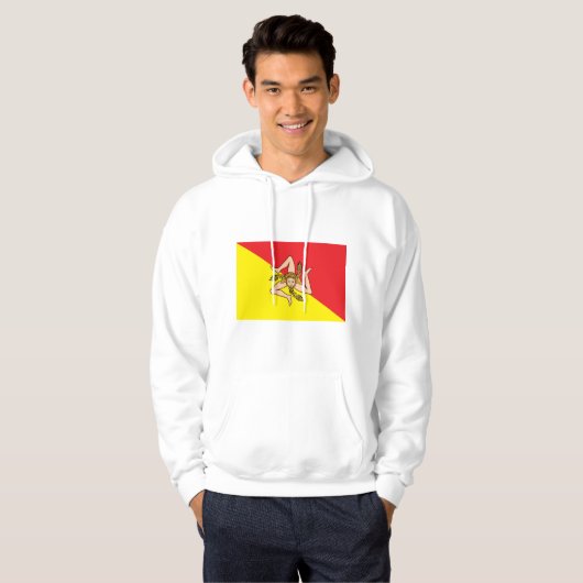 Hoodie met capuchon en vlag van Florence, Italië (Voorkant volledig)