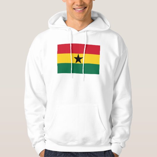 Hoodie met capuchon en vlag van Ghana (Voorkant)