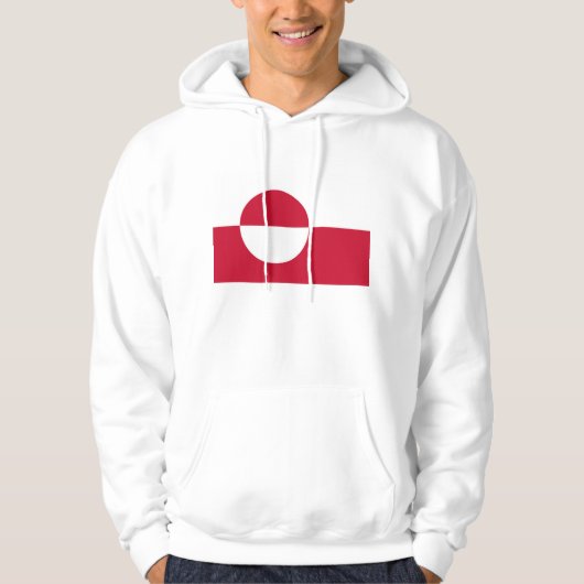 Hoodie met capuchon en vlag van Groenland (Voorkant)