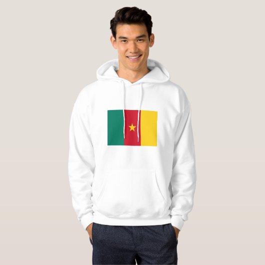 Hoodie met capuchon en vlag van Kameroen (Voorkant volledig)
