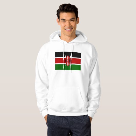 Hoodie met capuchon en vlag van Kenia (Voorkant volledig)