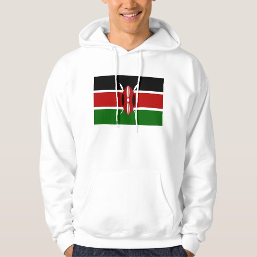 Hoodie met capuchon en vlag van Kenia (Voorkant)