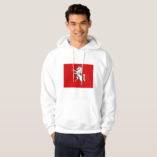 Hoodie met capuchon en vlag van Kent, Engeland (Voorkant volledig)