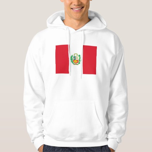 Hoodie met capuchon en vlag van Peru (Voorkant)