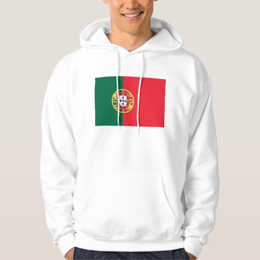 Hoodie met capuchon en vlag van Portugal (Voorkant)