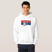 Hoodie met capuchon en vlag van Servië (Voorkant volledig)