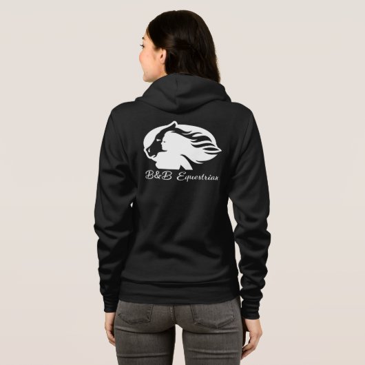Hoodie met rits - White B&B Logo (Achterkant volledig)