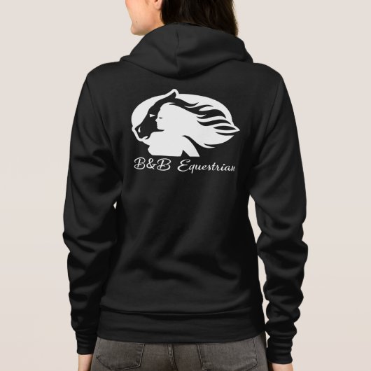 Hoodie met rits - White B&B Logo (Achterkant)