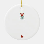 Hoodie paar eerste kerst getrouwd keramisch ornament (Achterkant)