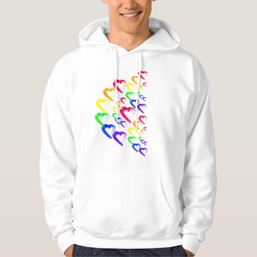 Hoodie Rainbow Hearts (Voorkant)