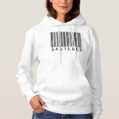 Hoodie "SAUTEUER" Barcode schwarz  (Voorkant)