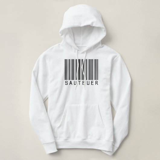 Hoodie "SAUTEUER" Barcode schwarz  (Design voorkant)