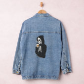 Hoodie Skeleton Drink koffie Halloween Denim Jacket (Hangar)