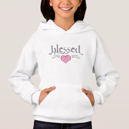 Hoodie van bevoed Heart Girls (Voorkant)