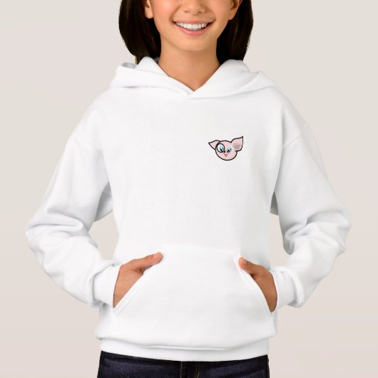 Hoodie varken roze voor kinderen T-start meisjes e (Voorkant)
