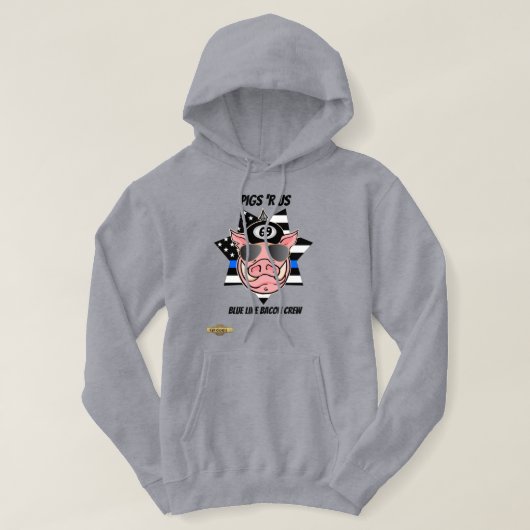 hoodie " Varkens ' r us " - bemanning van blauwe l (Design voorkant)