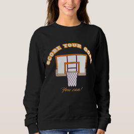 Hoodie with a motivational basketball slogan  trui