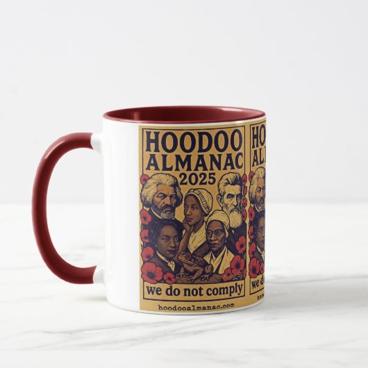Hoodoo Almanac 2025 voldoen wij niet Mok (Links)