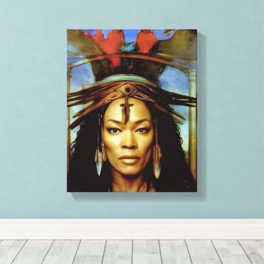 Hoodoo Priestess Canvas Afdruk (Insitu (Houten vloer))
