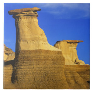 Hoodoos bij Drumheller Alberta, Canada 2 Tegeltje