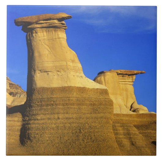 Hoodoos bij Drumheller Alberta, Canada 2 Tegeltje (Voorkant)