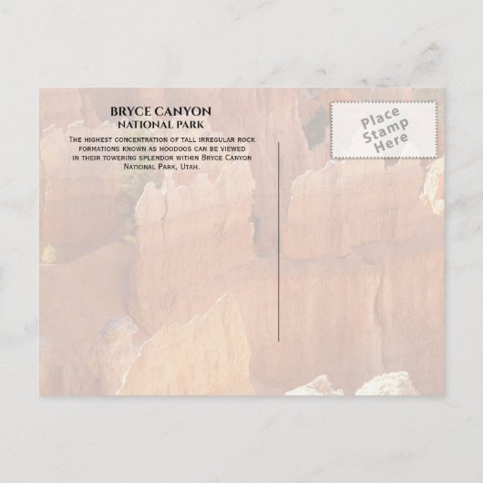 Hoodos of Bryce Canyon National Park Briefkaart (Achterkant)